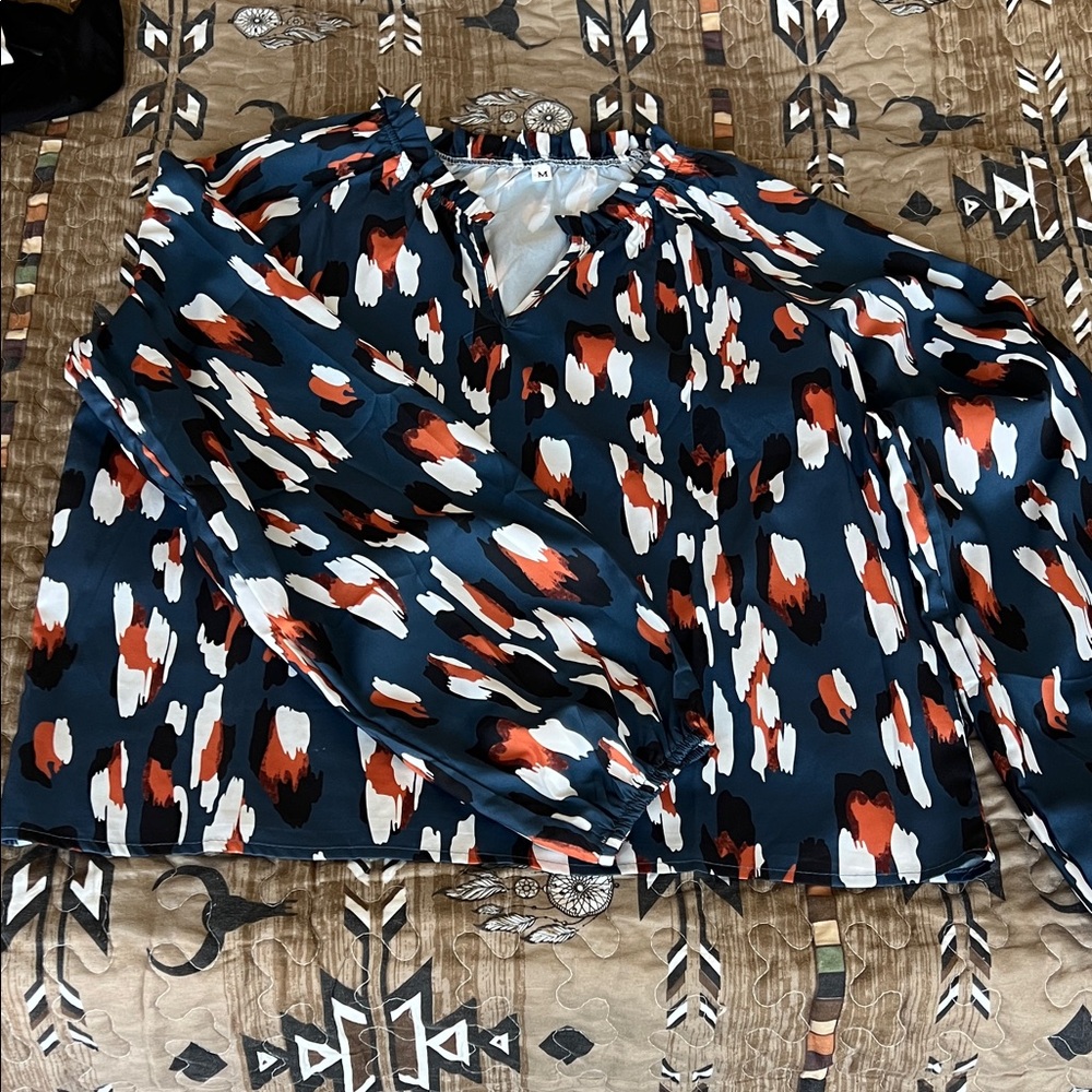 SHEIN Multicolor Abstract Blouse